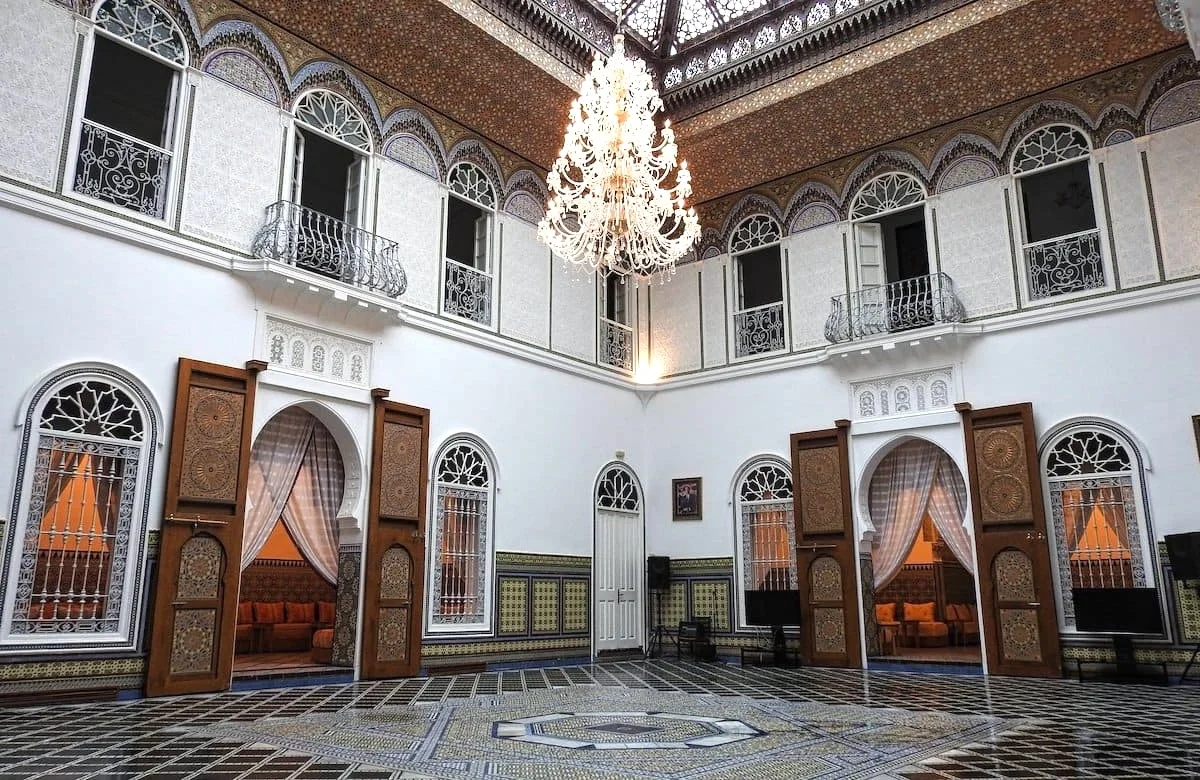 Inner courtyard of the Palace of Culture in Asilah, the former El Raisuni Palace